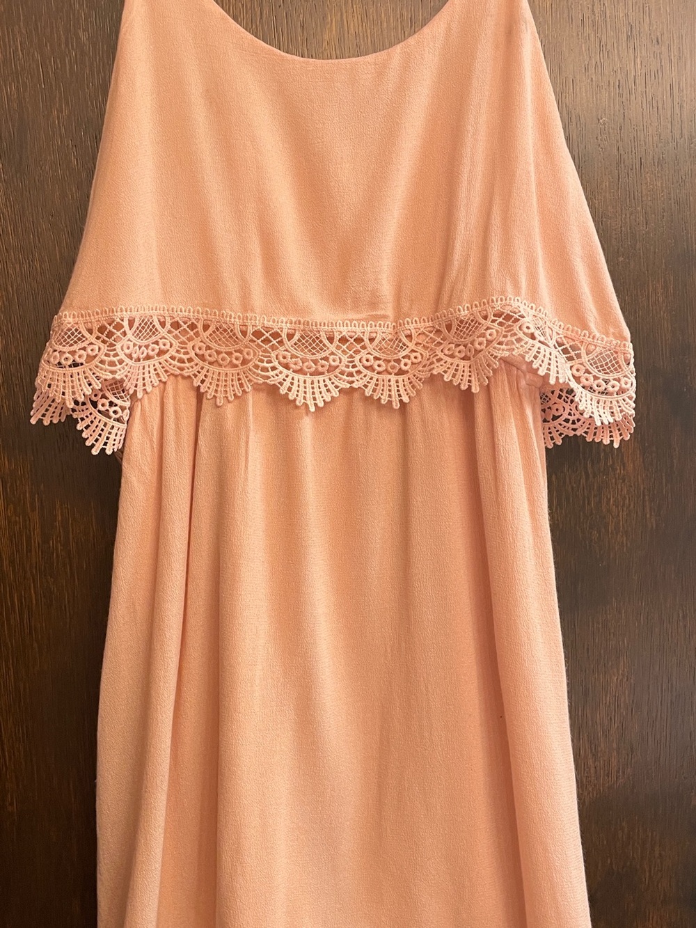 Adam Levine Collection Peach Lace-Trim Off-Shoulder Dress
